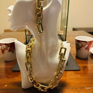 Gold Chain Necklace and Bracelet Set